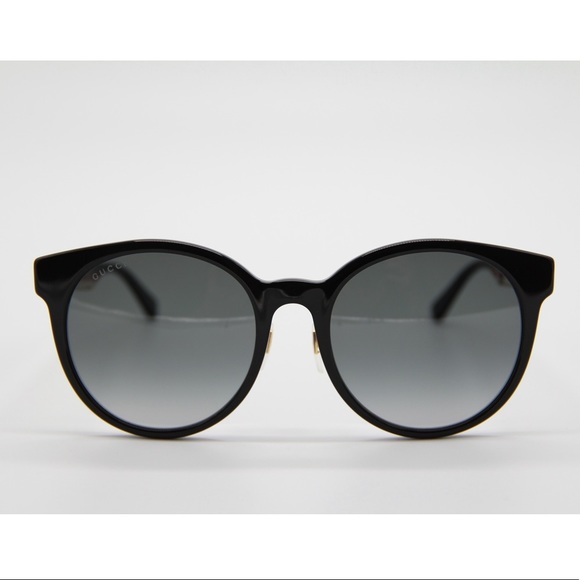 NEW GUCCI GG0416SK 001 BLACK ROUND SUNGLASSES GUCCI - Picture 4 of 13